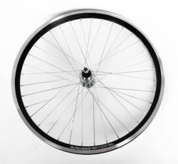 Колесо 24" заднее(без резины), двойной алюм.обод 36 отв, втулка сталь под диск.тормоз (резьбовая) 7 - фото