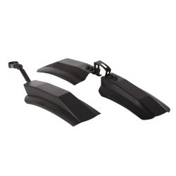 Крылья, переднее и заднее, PM-22, для велосипедов с колесом 16-20 дюймов, пластик, черные - фото