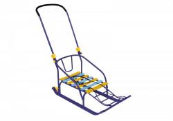 Санки детские "ТЯНИ-ТОЛКАЙ" №9 с колесиками (сиреневый) - фото