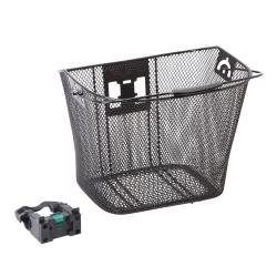 Корзина HT-208 с крепежом, на эксцентрике, съёмная, размер 35х25х26.5 см, черная  (для 26") - фото