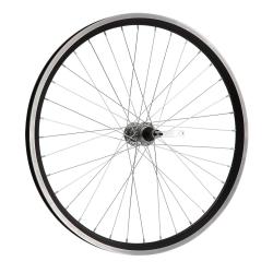 Колесо 24" заднее(без резины), двойной алюм.обод 36 отв, втулка сталь V-brake под трещотку 7 скорост - фото