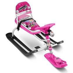 Снегокат YOUNG RACER со спинкой фонарик ТС4-1/ВР1 розовый - фото