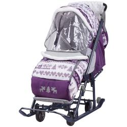 Санки-коляска Умка У3-2/3 Скандинавский черничный /Ника/ - фото