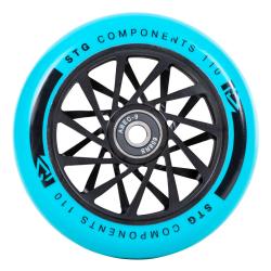Колесо STG TW-16 для трюкового самоката, 110 мм, ABEC-9, черный с голубым - фото
