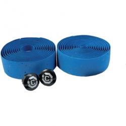 Лента на руль Clark`s CHBT, корковая+крепеж+заглушки, толщина 3мм, синяя, 3-160 - фото