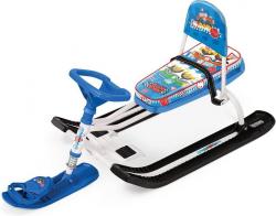 Снегокат Ника "Тимка спорт 4-1" с машинками (арт. ТС4-1/БГ) - фото