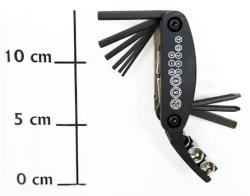 Набор шестигранников YC-274 складной 2/2.5/3/4/5/6/MM + 2 отвёртки + торцевой ключ 8мм + ключ звёздо - фото
