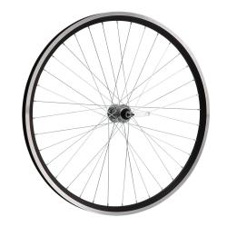 Колесо 20" заднее(без резины), одинарный алюм.обод 28 отв, торм.втулка сталь, гайка - фото