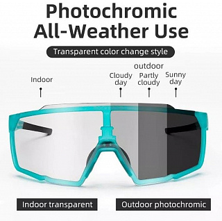 Очки велосипедные Rockbros, голубые, фотохромные, RB_SP22BL - фото