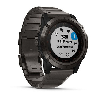 Часы GARMIN Fenix 5x Plus Sapphire (Carbon Gray Titanium/DLC Titanium Band) - фото