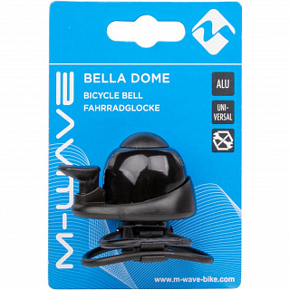 Звонок велосипедный мини M-Wave Bella Dome 360°, на резинке, алюминий/пластик, черный, 5-420063 - фото