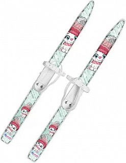 Лыжи детские Лыжики Пыжики с палками (75/75) в сетке - фото