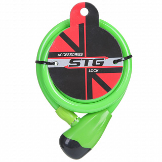 Замок STG, трос спиральный, с ключом диам.12х150см - фото