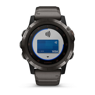 Часы GARMIN Fenix 5x Plus Sapphire (Carbon Gray Titanium/DLC Titanium Band) - фото